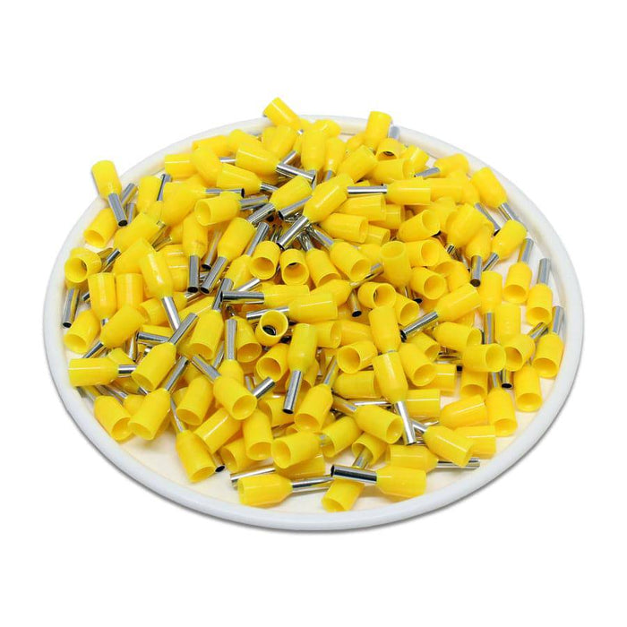 AW10006 - 18 & 17 AWG Insulated Wire Ferrules, 6mm Pin, Yellow, UL ...
