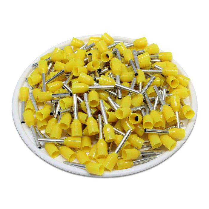 AW10010L - 18AWG (10mm Pin) Insulated Ferrules - Yellow - Large Cap - Ferrules Direct