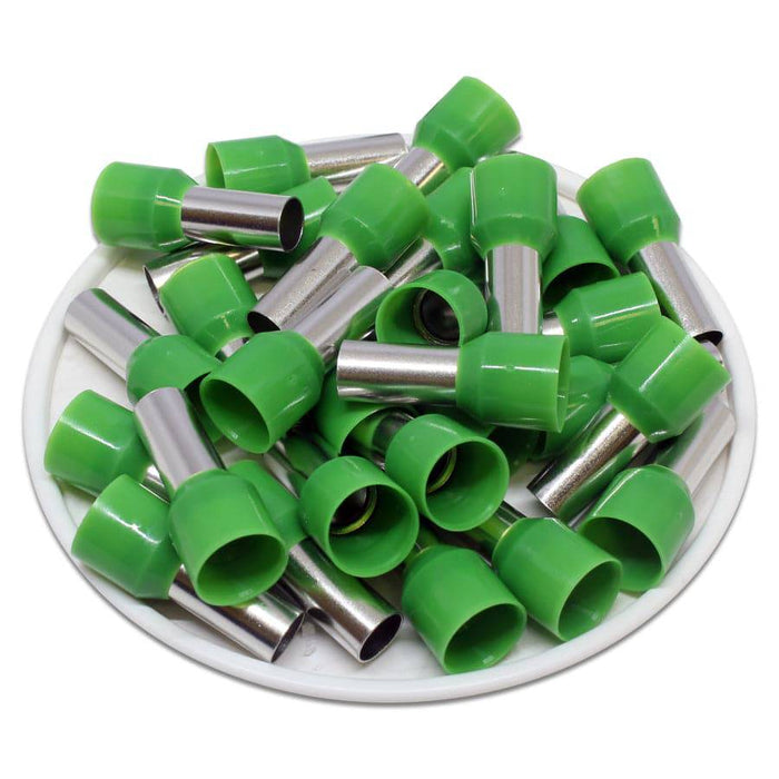 AW160012 - 6 AWG (12mm Pin) Insulated Ferrules - Green - Ferrules Direct