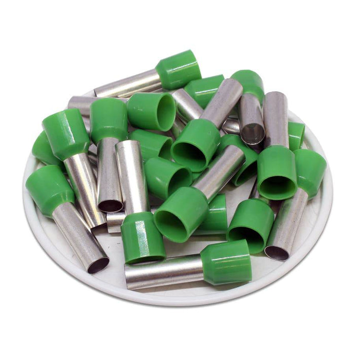 AW160018 - 6AWG (16mm2) 18mm Pin - Vinyl Insulated Ferrules - Green - Ferrules Direct