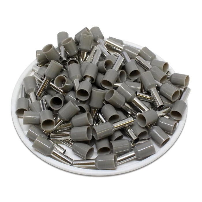 AW40009 - 12 AWG Insulated Wire Ferrules, 9mm Pin, Gray, UL Recognized ...