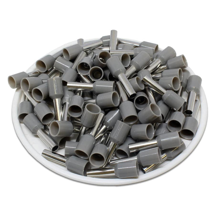 AW40010 - 12 AWG Insulated Wire Ferrules, 10mm Pin, Gray, UL Recognized ...