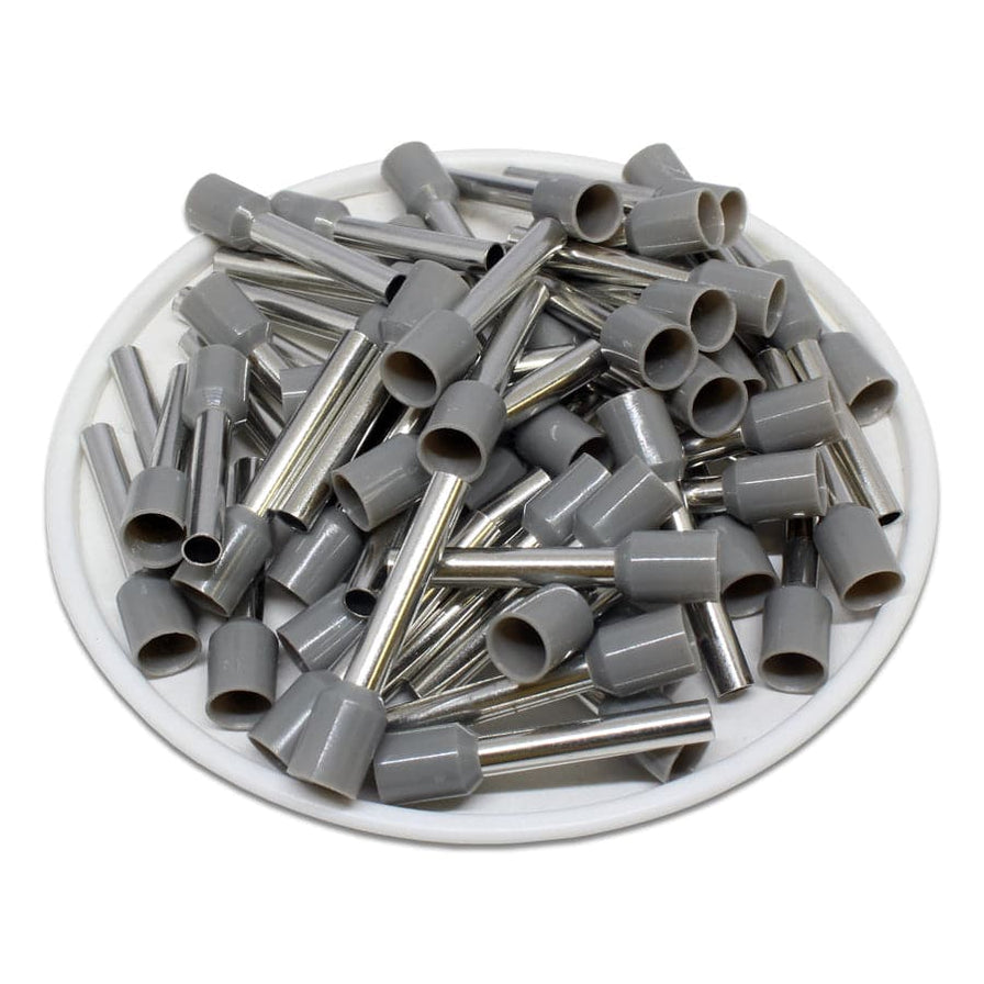 AW40018 12 AWG (18mm Pin) Insulated Ferrules Gray Ferrules Direct