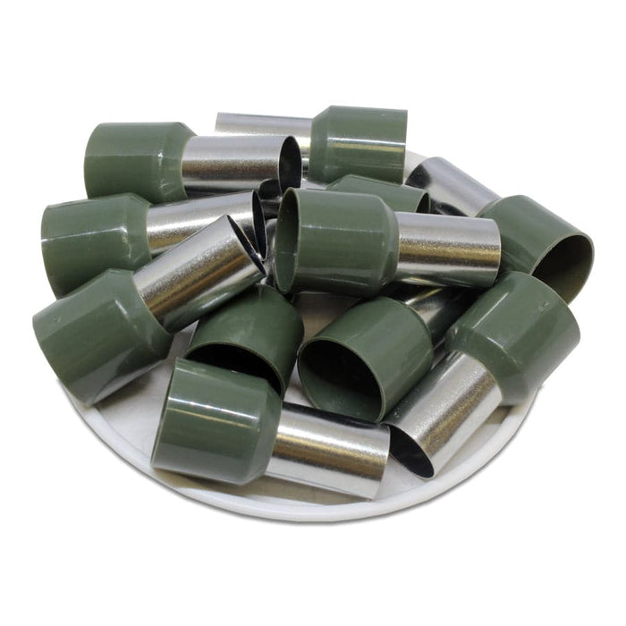 AW500016 - 1 AWG (16mm Pin) Insulated Ferrules - Olive Green - Ferrules Direct