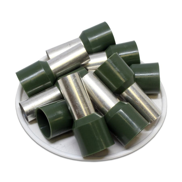AW500020 - 1 AWG (20mm Pin) Insulated Ferrules - Olive Green - Ferrules Direct