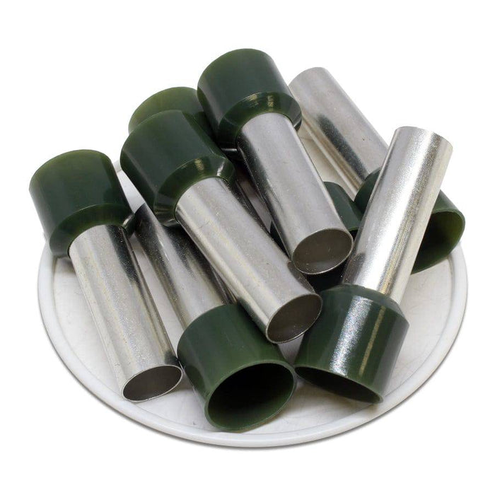 AW500030 - 1 AWG (30mm Pin) Insulated Ferrules - Olive Green - Ferrules Direct