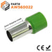 AW560022 - 0 & 1/0 AWG Insulated Ferrule - 22mm Olive Green - Ferrules Direct