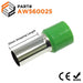 AW560025 - 0 & 1/0 AWG Insulated Ferrule - 25mm Olive Green - Ferrules Direct