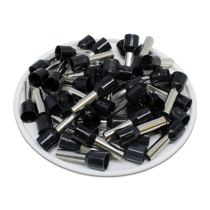 AW60012 - 10 AWG (12mm Pin) Insulated Ferrules - Black - Ferrules Direct