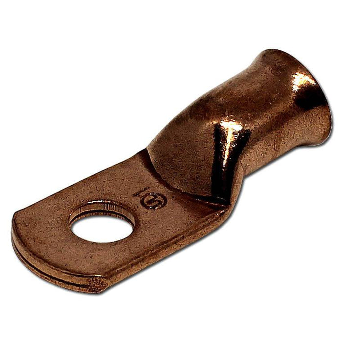 100-Pack 1/0 AWG Tin Plated Copper Ring Terminals - 3/8" Hole, For Heavy Gauge Cable