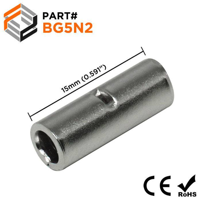 BG5N2 - Non Insulated Steel Butt Connector - 12-10 AWG - Ferrules Direct