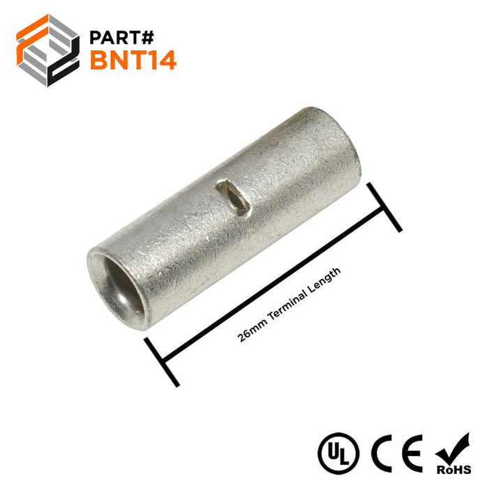 BNT14 - Non Insulated Butt Connector - 6 AWG - Ferrules Direct