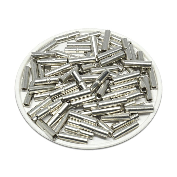 100 Pack 16-14 Gauge Uninsulated Butt Connectors – Solderless Wire Splice – Made In USA