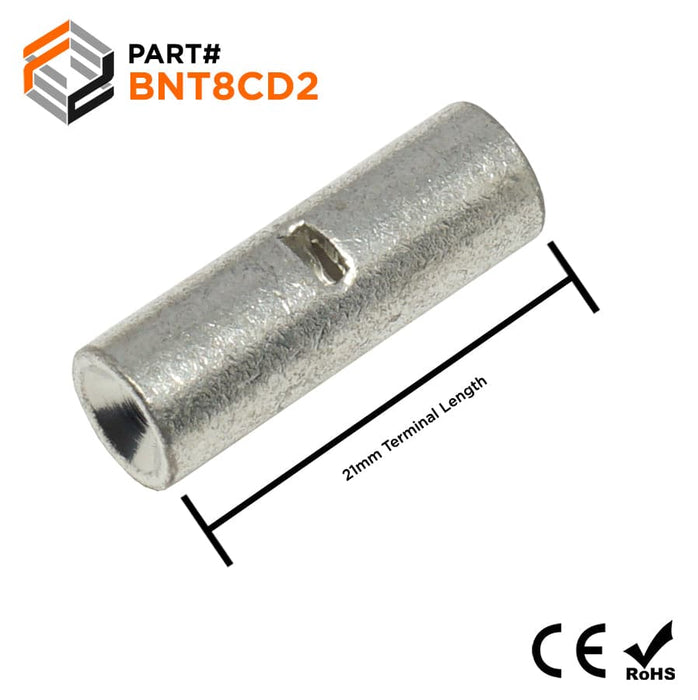 BNT8CD2- 8 to 16-14AWG Non Insulated Step Down Butt Connector - Ferrules Direct