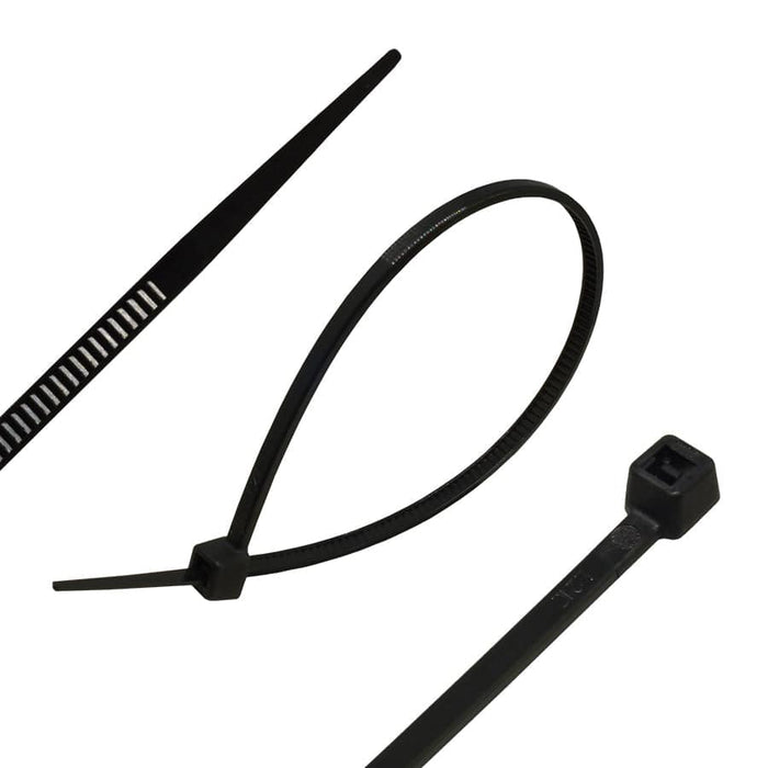 CT190B - Standard Cable Ties 190x4.8mm (7.5x0.19") BLACK - Ferrules Direct