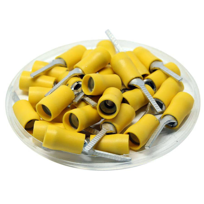 DBDS5-18 - Vinyl Insulated Flat Blade Terminal - Double Crimp - 12-10 AWG - Yellow - Ferrules Direct
