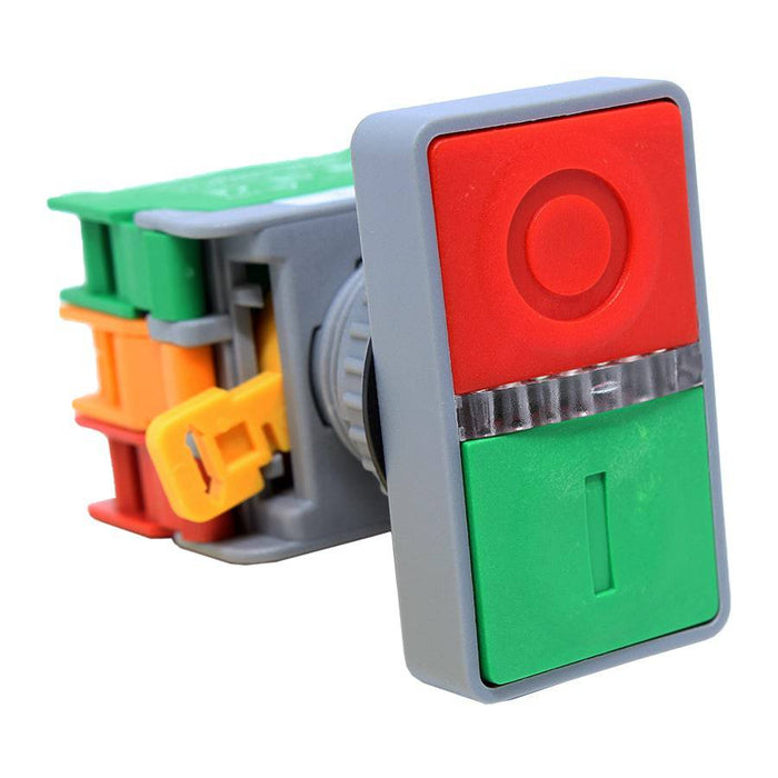 DPB22N-7-1O/C - 22mm Illuminated Double Push Button Switch - 24V ...