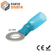 DSB14 - Polyethylene Heat Shrink Ring Term - 16-14 AWG - 1/4" Stud Blue - Ferrules Direct