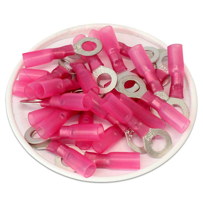 thumbnail image 2 of 3M Red Heat Shrink Ring Terminals – 5/16 Hole – 25 Piece – Marine Grade – Made In USA 2 of 5