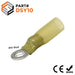 DSY10 - Polyethylene Heat Shrink Ring Term - 12-10 AWG - #10 Stud Yellow - Ferrules Direct