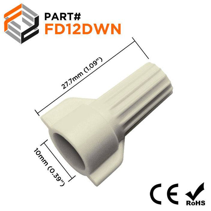 FD12DWN - Double Wing Twist-On Wire Cap Connectors - 22-08 AWG - Tan - Ferrules Direct