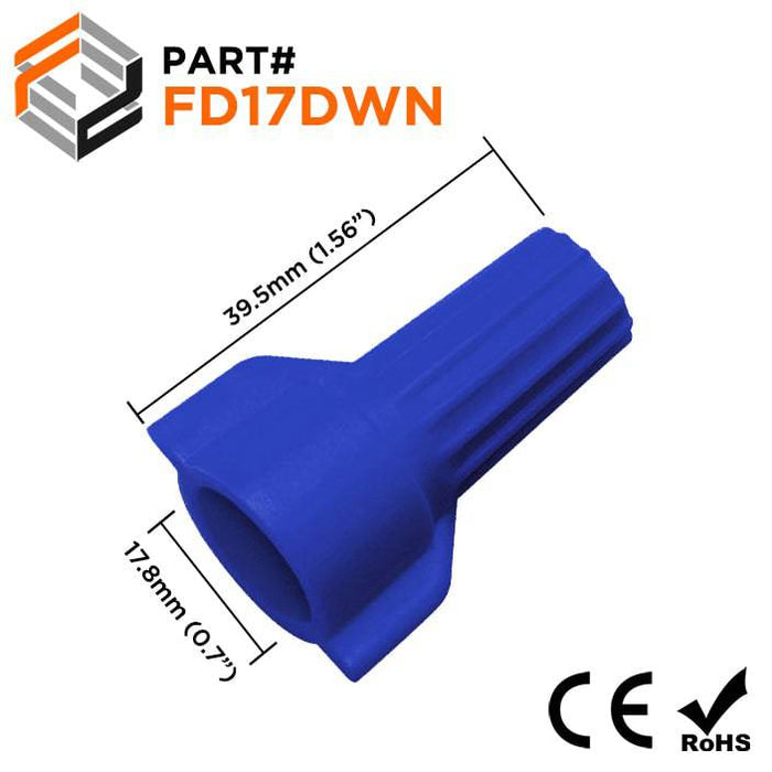 FD17DWN - Double Wing Twist-On Wire Cap Connectors - 12-6 AWG - Blue - Ferrules Direct