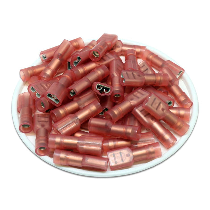 FDFNYD1-187(8) - Nylon Fully Insulated Double Crimp Quick Disconnects - 22-16 AWG - Female - Ferrules Direct