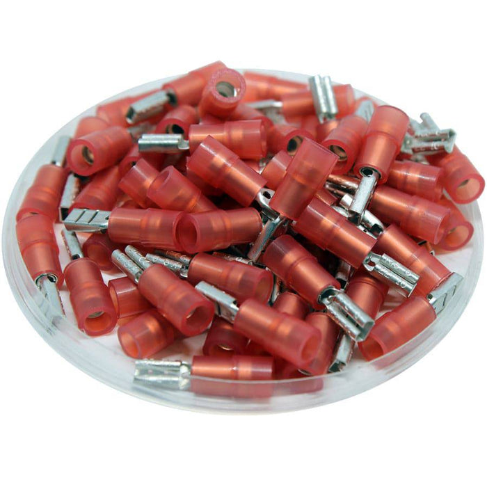 FDNYD1-110(8) - Nylon Insulated Female Quick Disconnect - Double Crimp - 22-16 AWG - Ferrules Direct