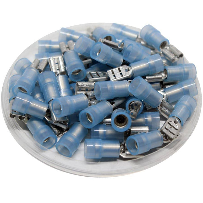FDNYD2-187(8) - Nylon Insulated Female Quick Disconnects - Double Crimp - 16-14 AWG - Ferrules Direct