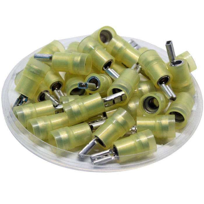 FDNYD5-110(8) - Nylon Insulated Female Quick Disconnects - Double Crimp - 12-10 AWG - Ferrules Direct