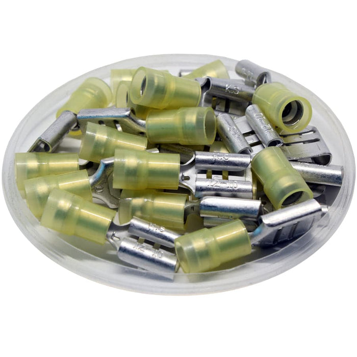 FDNYD5-375 - Nylon Insulated Female Quick Disconnects - Double Crimp - 12-10 AWG - Ferrules Direct