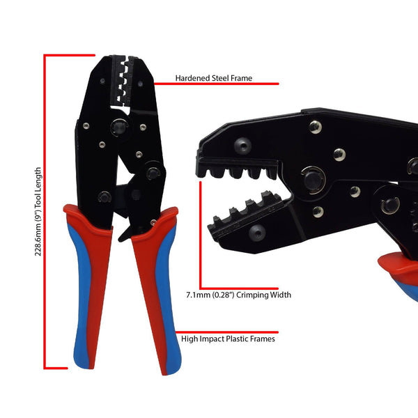 Faston Ferrules FDT10043 - 24 to 14 AWG Open Barrel Connectors Crimping Tool, Faston B ...
