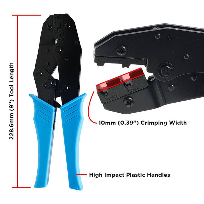 FDT10052 - Non Insulated Flag Quick Disconnect Terminals Crimping Tool -  22-14 AWG - Ferrules Direct