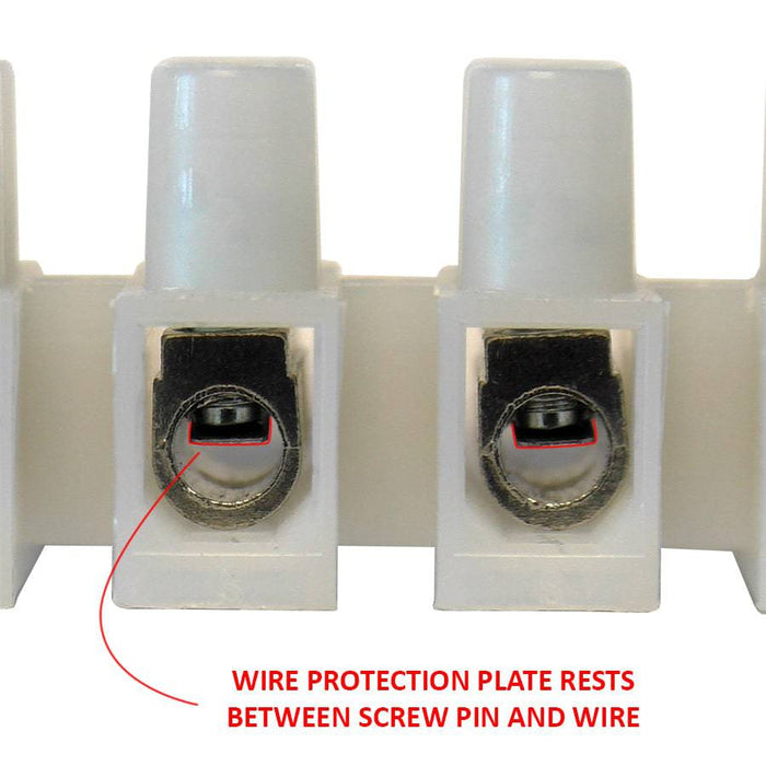 18 to 12 AWG Barrier Strip w/ Wire Protection - 300v, 20A, 12 Poles, 10mm Pitch #GT1450HB-10