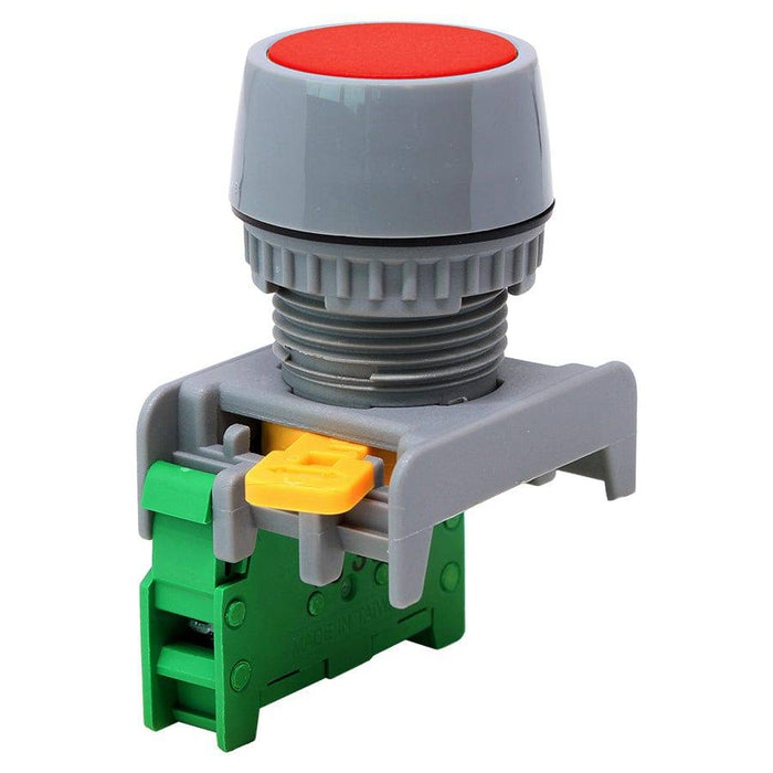 GBF22-1/O-RD - 1/O - 22mm Flat Head Push Button Switch - Red - Ferrules Direct