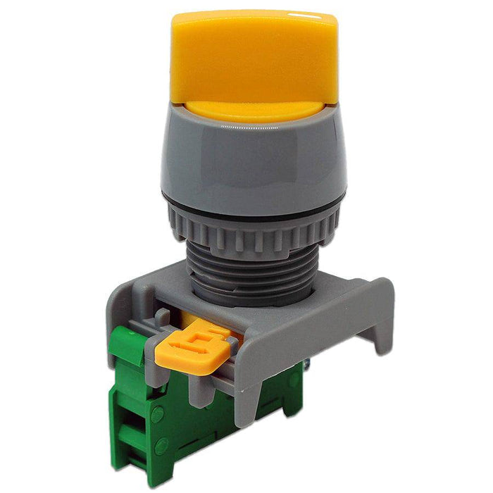 GCS22-1/O-YL - Twist Knob Switch - 1 Contact (1/O) - 2 Positions (0-1) - Yellow - Ferrules Direct