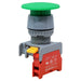 GEB22-1/C-GN - 1/C - 22mm Flat Head Push Button - 40mm Mushroom Head - Green - Ferrules Direct