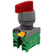 GLCS22-2/O-RD - Long Knob Switch - 2 Contact (2/O) - 3 Positions (1-0-2) - Red - Ferrules Direct
