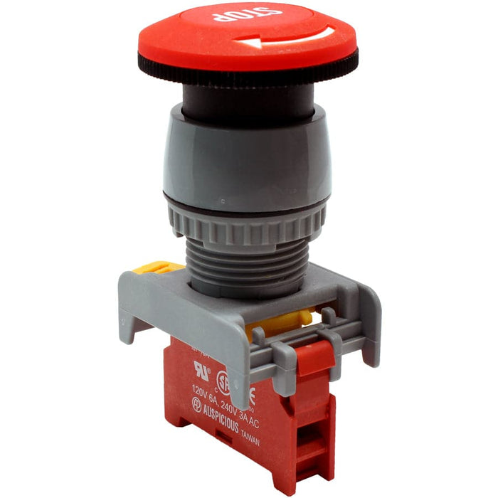 GLEB22-1/C-RD - Rotary Switch - 1 Contact (1/C) - 22mm - Red - Ferrules Direct