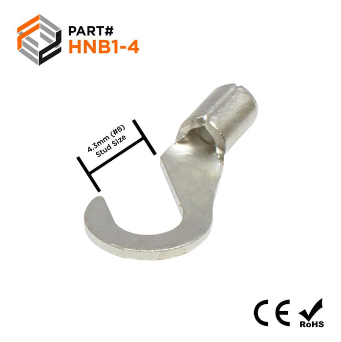 HNB1-4 - Non Insulated Hook Terminals 22-16AWG - Ferrules Direct