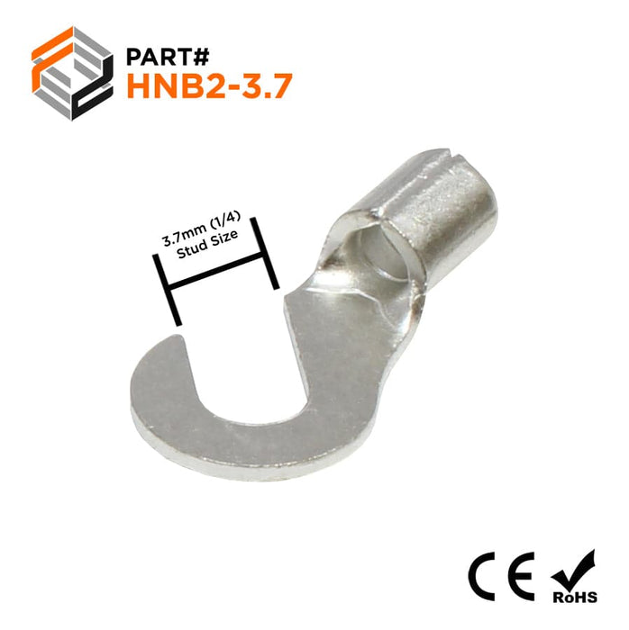 HNB2-3.7 - Non Insulated Hook Terminals 16-14AWG - Ferrules Direct
