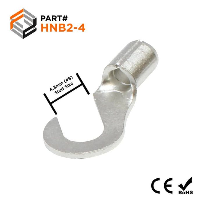 HNB2-4 - Non Insulated Hook Terminals 16-14AWG - Ferrules Direct