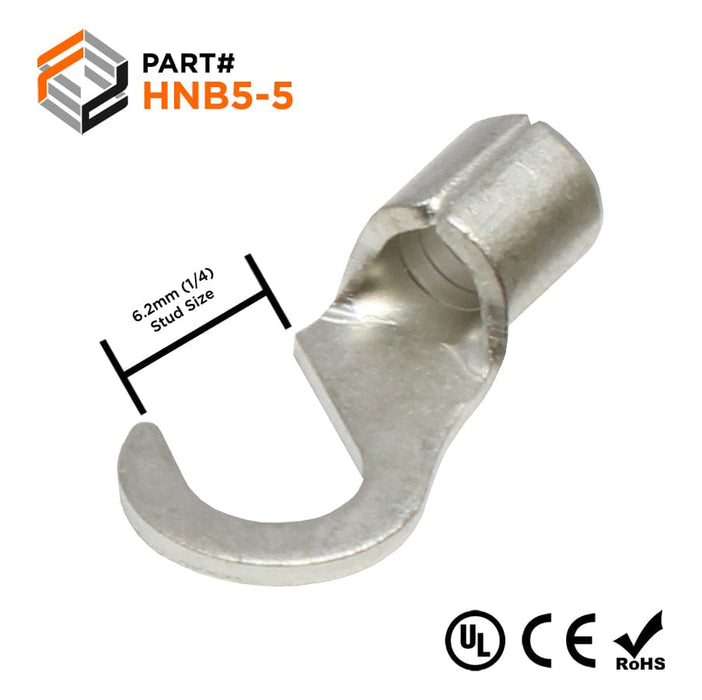 HNB5-5 - Non Insulated Hook Terminals 12-10AWG - Ferrules Direct