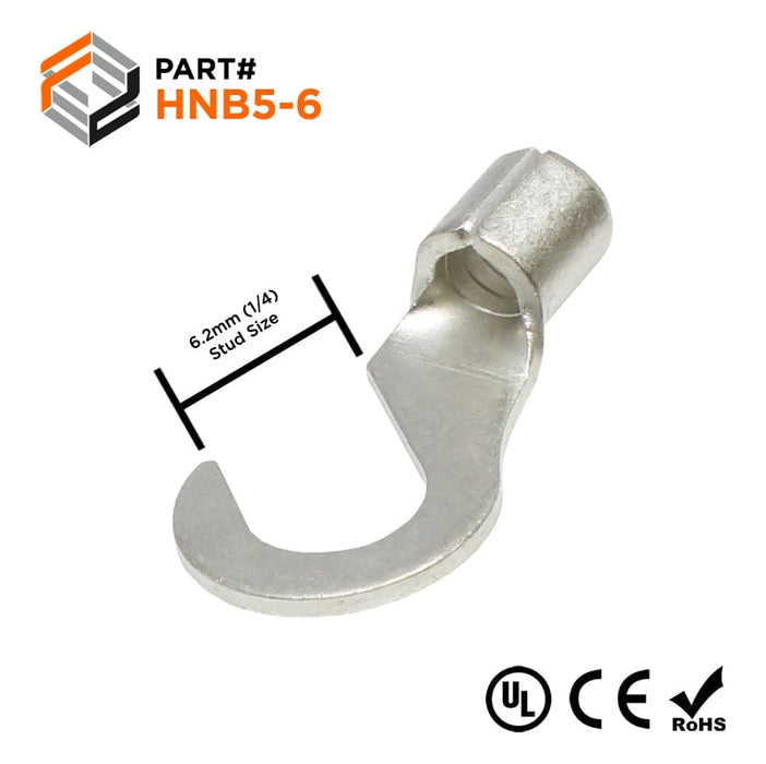 HNB5-6 - Non Insulated Hook Terminals 12-10AWG - Ferrules Direct
