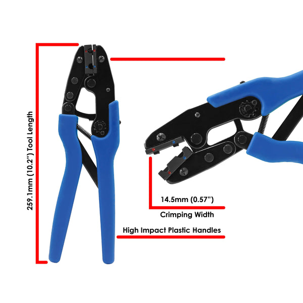 KST2000F - UL Approved Insulated Flag Terminal Crimping Tool - 22-14 AWG - Ferrules Direct