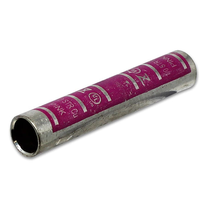 LC10 - 1/0 AWG Long Barrel Splice - Pink - Ferrules Direct