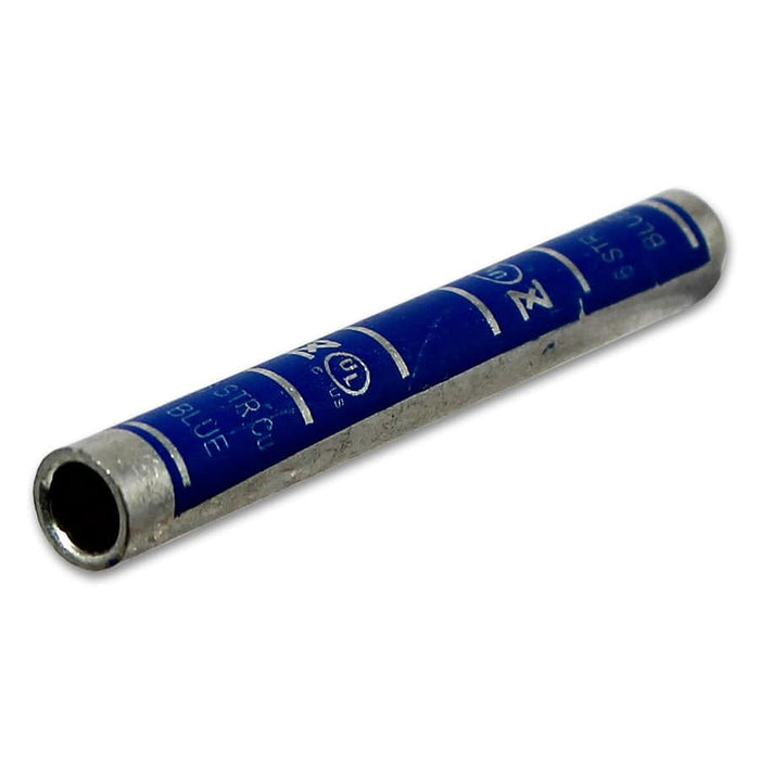 LC6 - 6 AWG Long Barrel Splice - Blue - Ferrules Direct