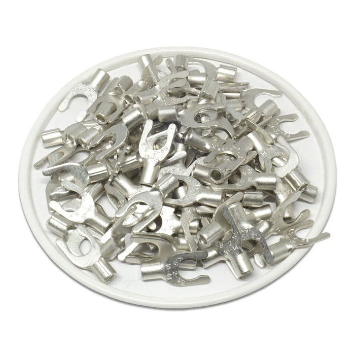 16-14 AWG Non Insulated Locking Spade Terminals, #10 Stud, UL Approved ...