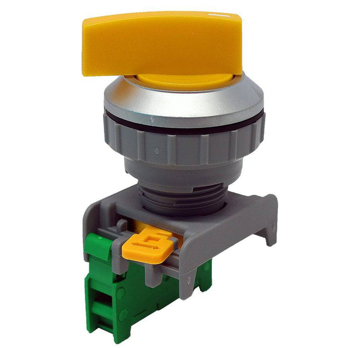 LSS30-1/O-YL - Long Knob Switch - 1 Contact (1/O) - 2 Positions (0-1) - Yellow - Ferrules Direct