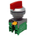 LSS30-2/O-RD - Long Knob Switch - 2 Contact (2/O) - 3 Positions (1-0-2) - Red - Ferrules Direct
